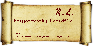 Matyasovszky Lestár névjegykártya
